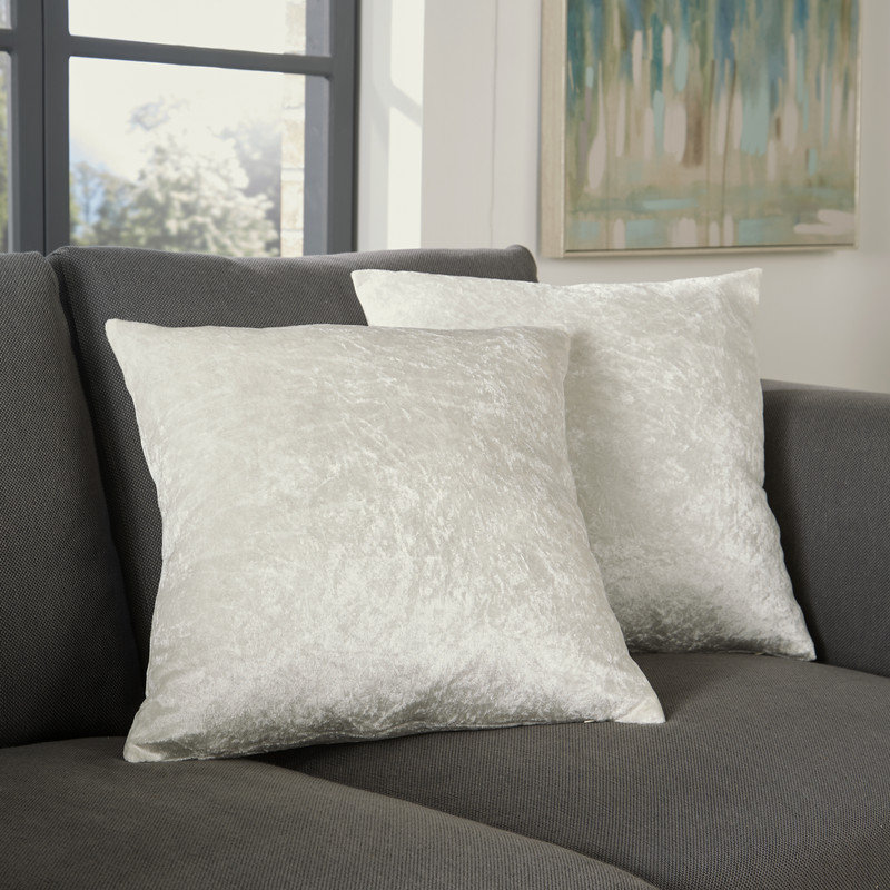 Danielburnham Home Velvet Cushion Cover - Reversible Pillow Protector for Sofa, Bed, & Decorative Throw - 18x18 Inch, Ivory