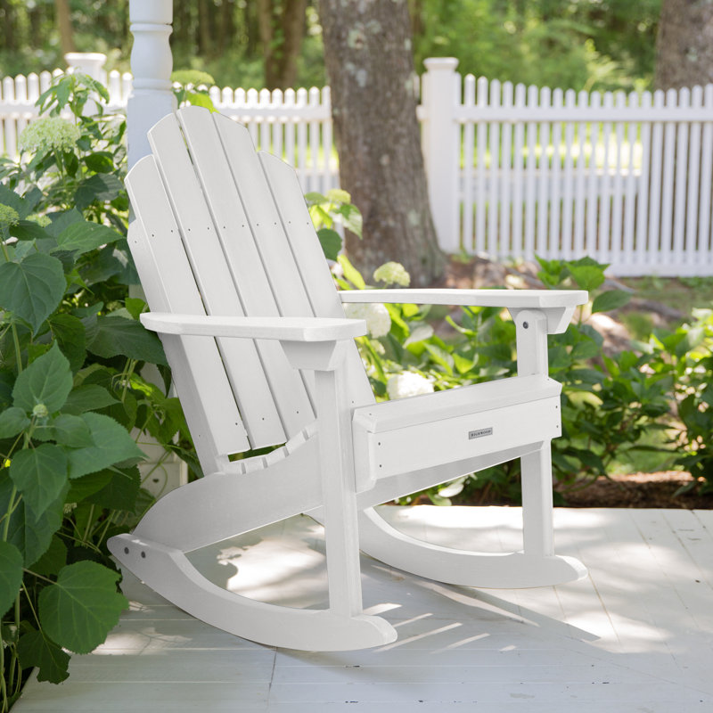Chaise berçante d'extérieur en plastique Anette, Blanc