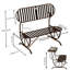 Banc en métal, banc de pique-nique convertible avec trou pour parasol-1161271554