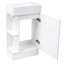 Meuble-lavabo 18,6 po avec lavabo, armoire blanche, tablette en céramique et porte-papier hygiénique, montage à gauche ou à droite Modern & Position Choice Plus-120659057