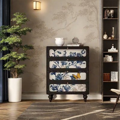 Ash Wood 4-Drawer Storage Cabinet