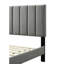 Très grand lit dans une boîte avec rangement - Tête de lit en tissu gris