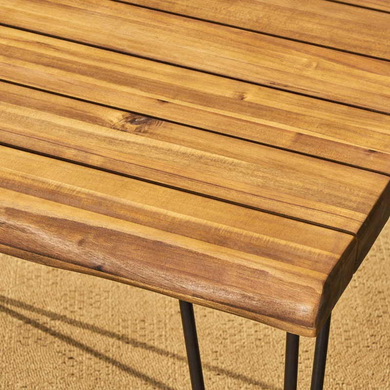 Table de salle à manger robuste pour l'extérieur - 32,5 po en bois et eau