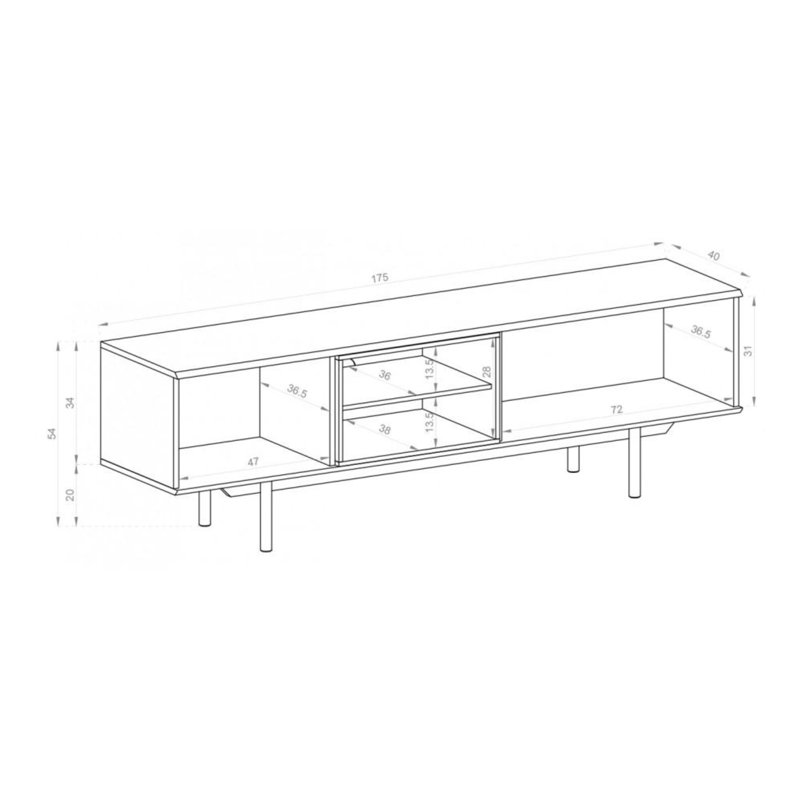 Everlena Unfinished TV Stand for TVs up to 75"