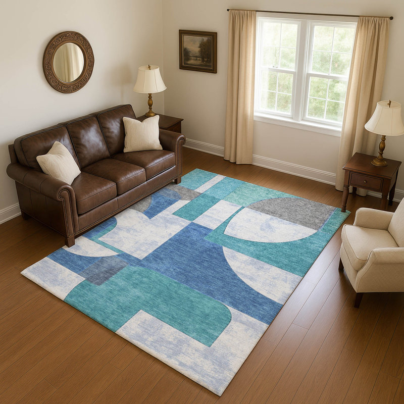 Tapis Mid-Century Premium lavable à la machine Mehara AMF1692, Rectangulaire 8 pi x 10 pi