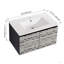 Meuble-lavabo mural flottant 30 po avec lavabo en céramique et porte d'armoire à fermeture en douceur, ensemble KD-329894611