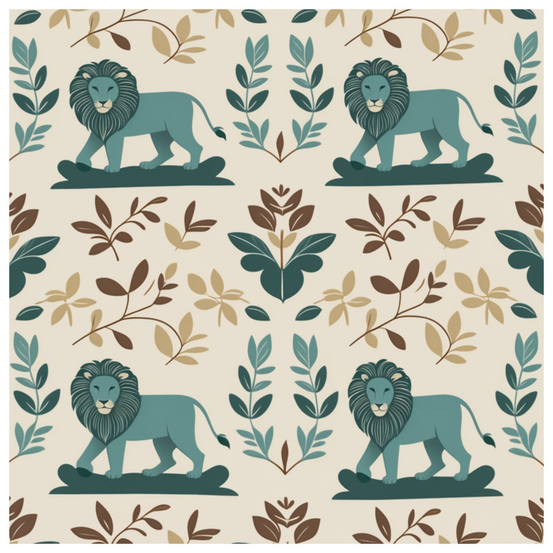 Lion Leaf Pattern Shower Curtains Extra Long, L 70 po x H 93 po
