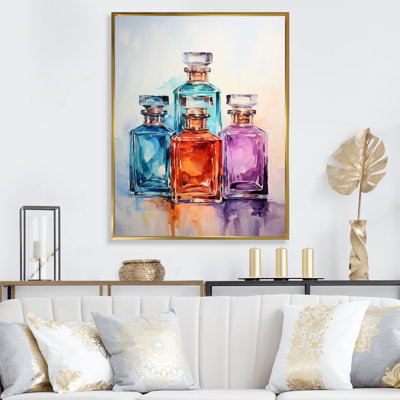 Blue Crystal Perfume Bottles - Perfumes Wall Art