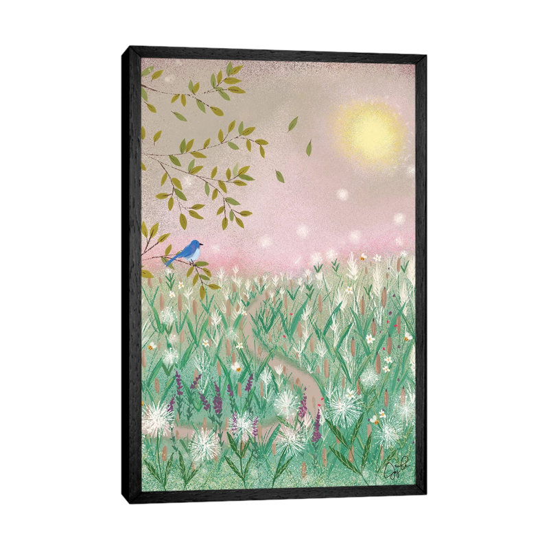 Pink Day Dream by Joy Laforme - Painting on Canvas, 101.6cm H x 66.04cm W x 3.81cm D, Black Framed