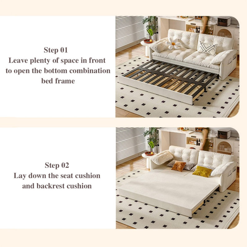 Canapé modulaire en pin blanc, L 81,1 po
