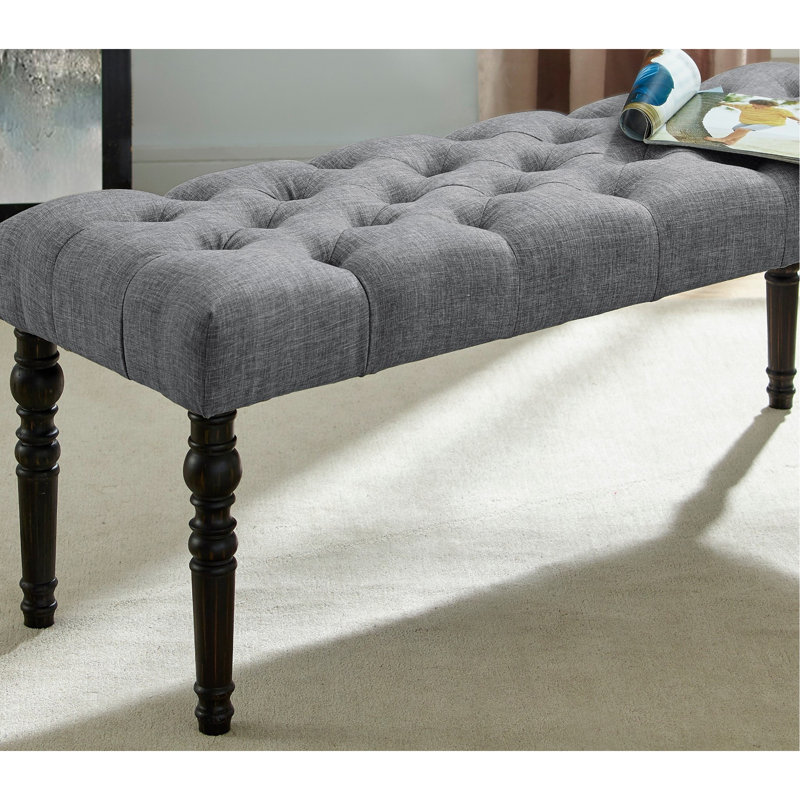 Banc de salle à manger capitonné en tissu, gris, Gris, Gris, Gris