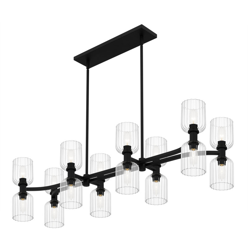 Luminaire pour îlot 16 lumières Edmundo, Noir mat