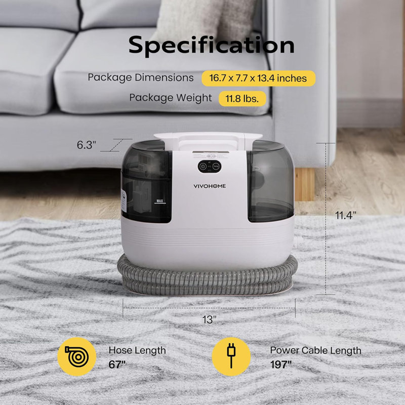 VIVOHOME Portable Multipurpose Carpet Cleaner Machine - Thumbnail 3