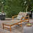 Modern WOOD + WICKER CHAISE LOUNGE