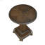 Table basse rustique ronde en bois avec base piédestal, idéale pour le salon