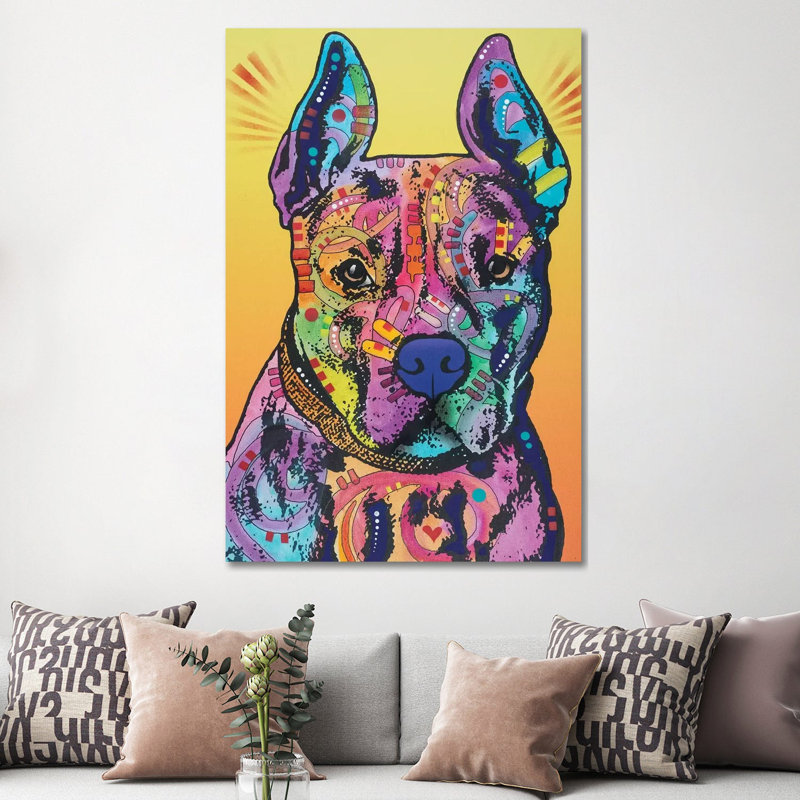 Bugsy, French Bulldog by Dean Russo - Wrapped Canvas Print, 152.5 cm H x 101.5 cm W