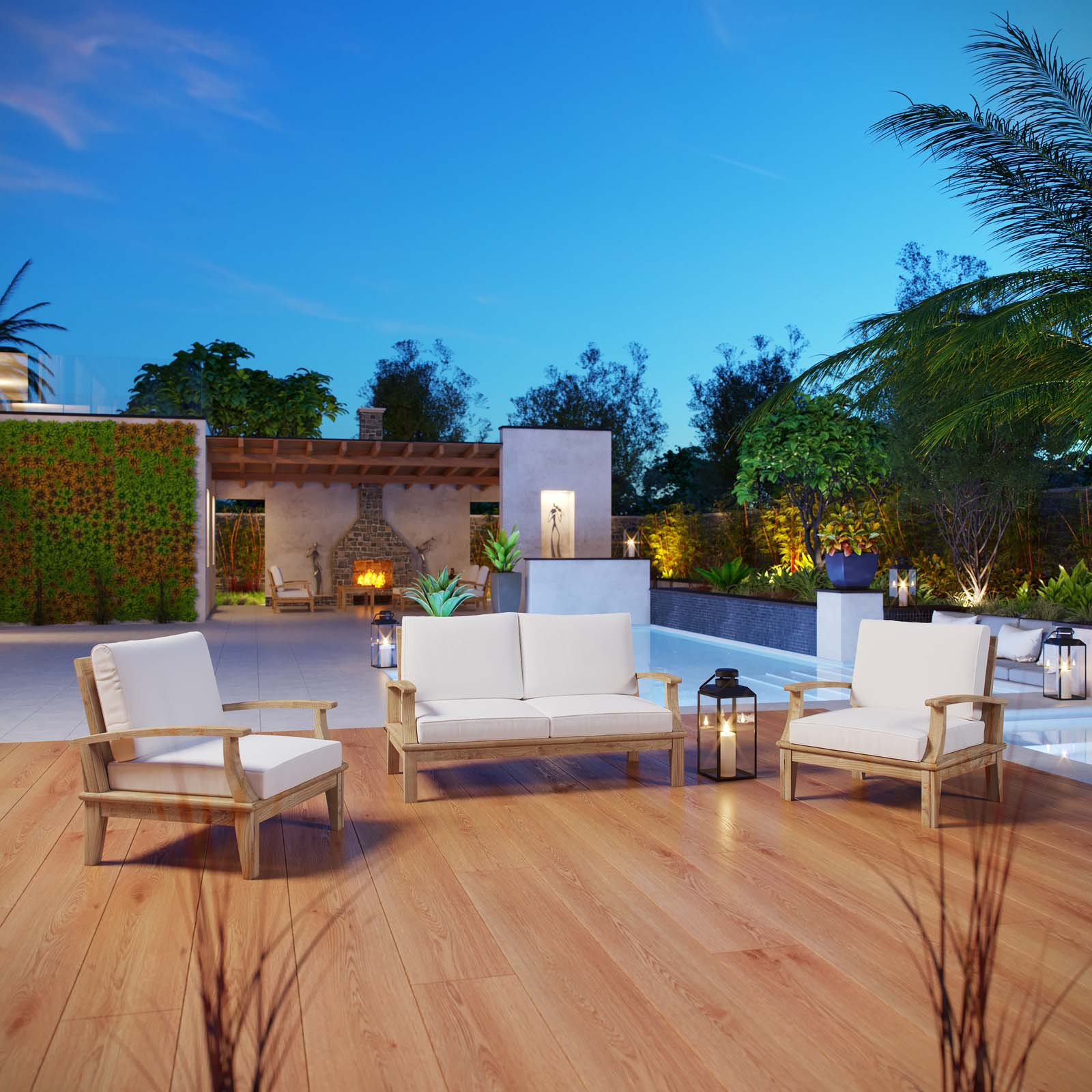 Marina 4-Person Patio Seating Group, White