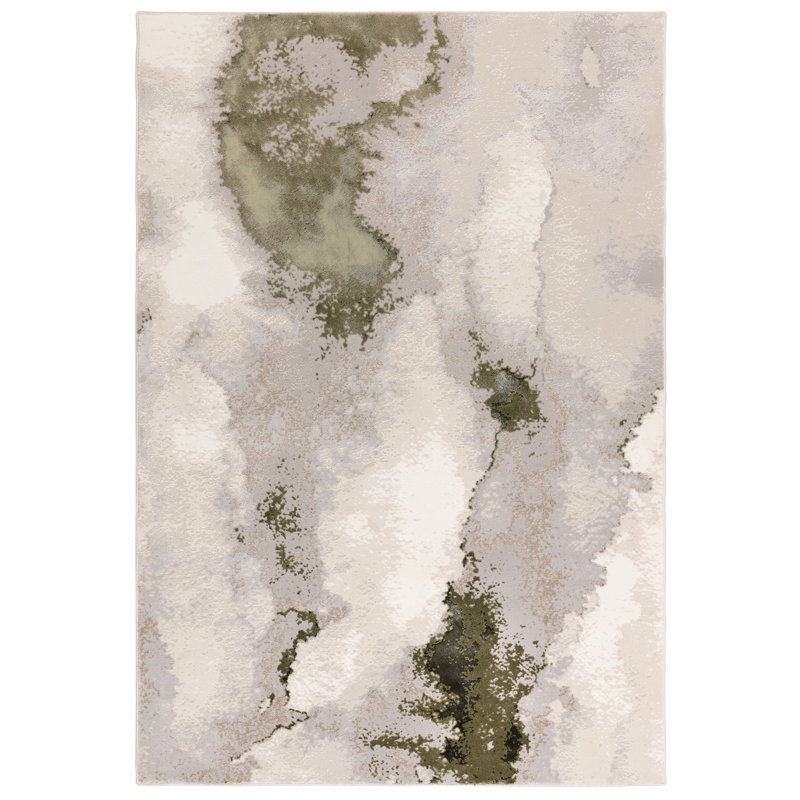 Zeplin Glam Metallic Lustre Pattern Polypropylene Area rug - Bold Contemporary Living & Bedroom, Rectangle 200 x 290 cm