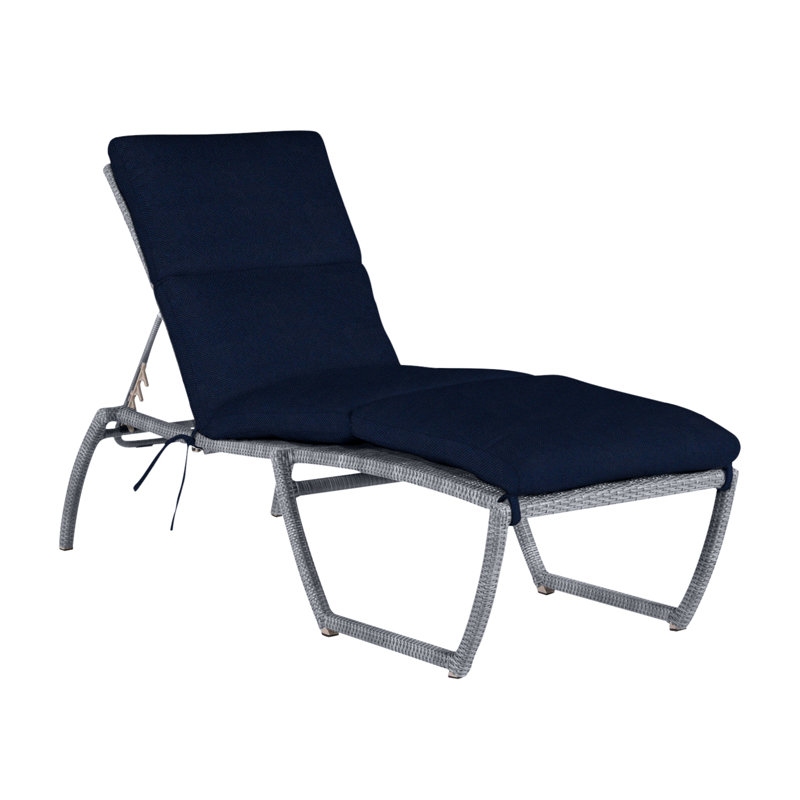 Chaise tissée Skye - Huître, Huître, Pas de soudure, Velours indigo