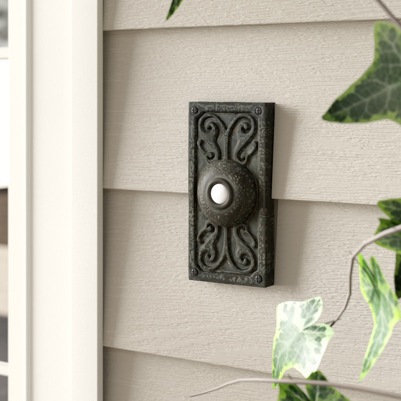 Weathered Black Lighted Designer Doorbell Push Button