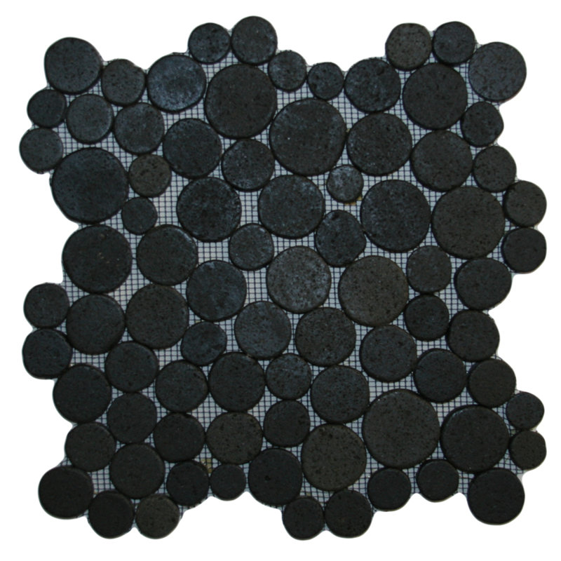 Carrelage en mosaïque de pierre naturelle de taille aléatoire à envers noir Sankuru imperméable pour la cuisine - 1 pi Pi.