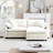 2-Seater Sofa  With 1 Footrest, L-Shaped 2-Seater Sofa With Ottoman  Small Living Spaces,  Corduroy