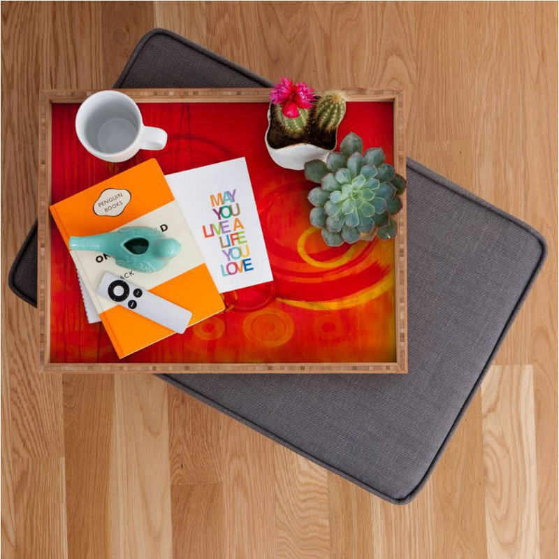 Plateau de table repose-pieds/café circle world