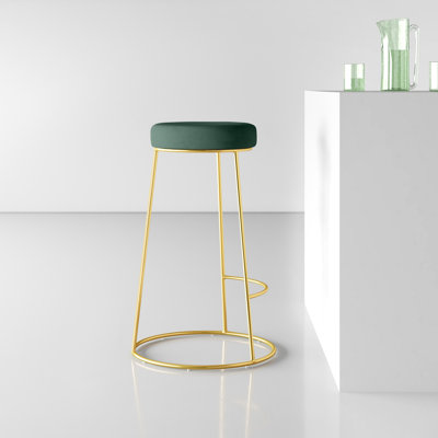 Saroun Upholstered Counter Stool with Metal Frame