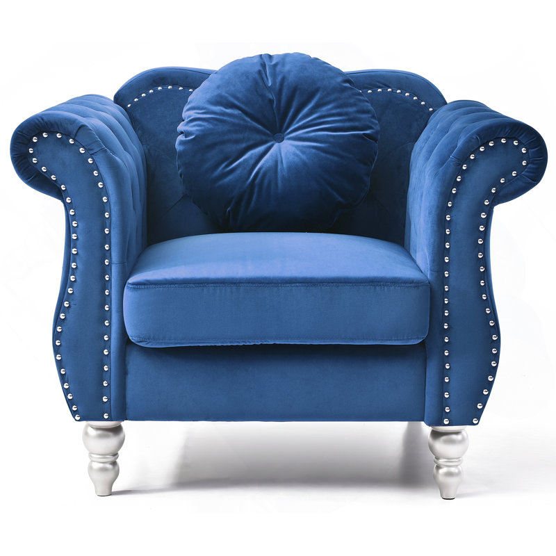 Élégante chaise transitionnelle bleu marine, Navy Blue