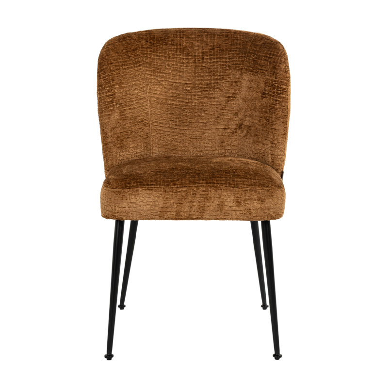 Upholstered Dining Chair, Black, Fusion Cognac