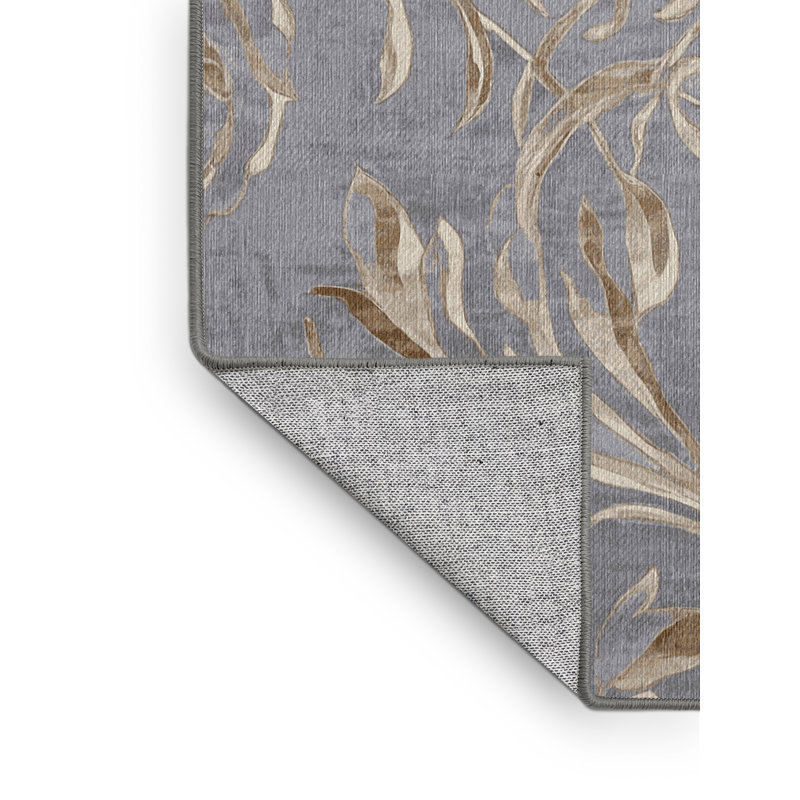 Machine Washable Gray Area Rug, Runner 2' x 5'