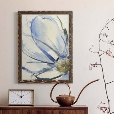 Cobalt & Paynes Petals I, toile encadrée de qualité supérieure - prête à être accrochée