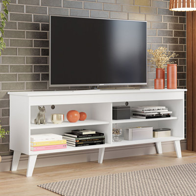 TV Stand Unit with 4 Shelves and Cable Management for 55, 65 Inch Media 1 Storage Gaming Media Console Living Room and Bedroom Entertainment Center Mo by Latitude Run