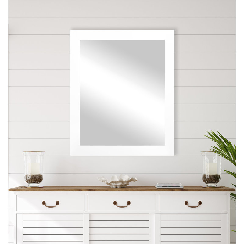 Miroir d'appoint mural Alacazar, 32,5 po x 26,5 po, Blanc