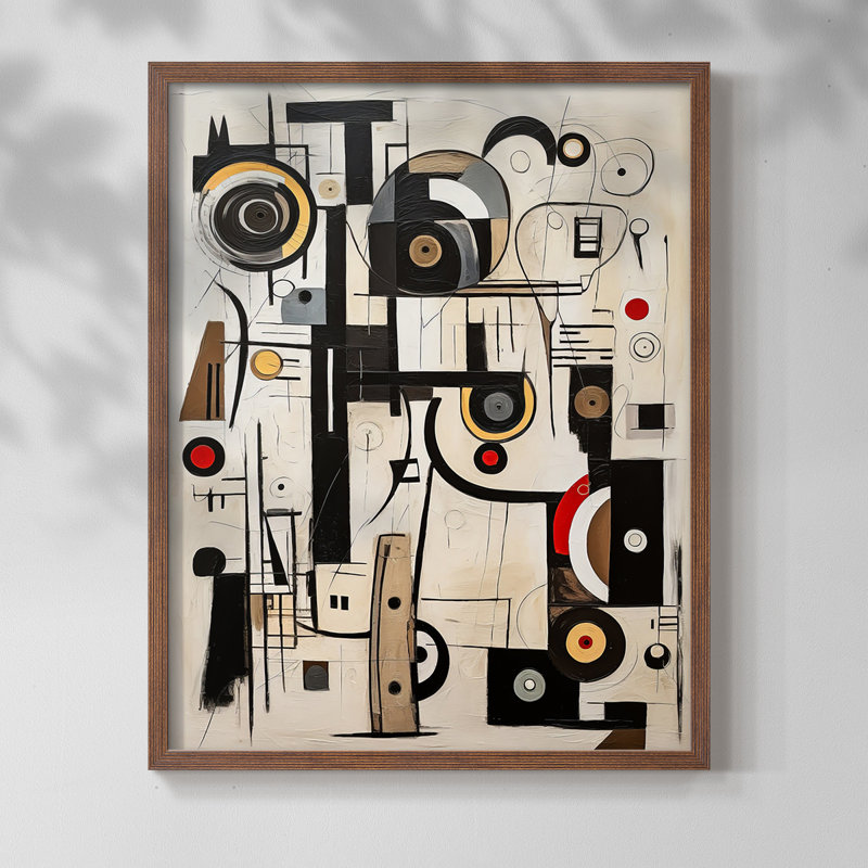 "ABSTRACT Series DII" par J Paul, Noyer, H 15 po x l 12 po