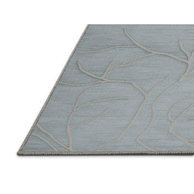 Machine Washable Abstract Gray Area Rug