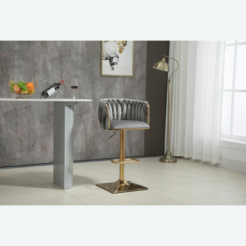Chaise avec accoudoirs en tissu, gris