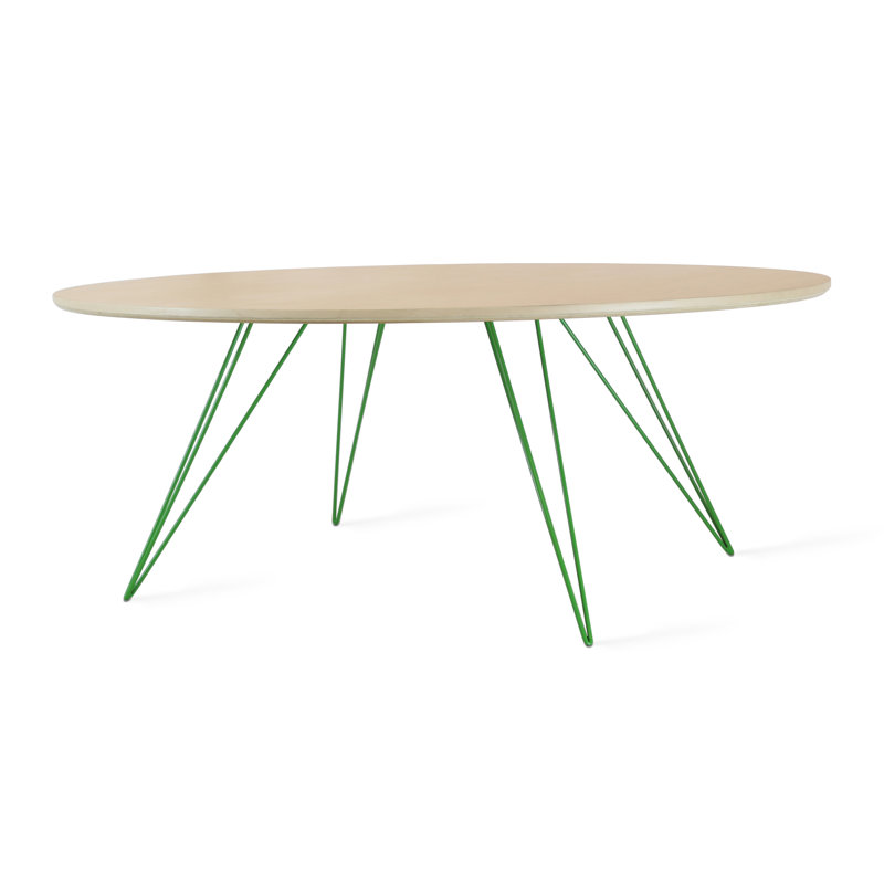 Williams Single Coffee Table, Green, 18" H x 46" W x 40" D, Maple