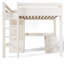 Loft Bed With Desk & Storage - White Space-saving Design, Usb Charging
