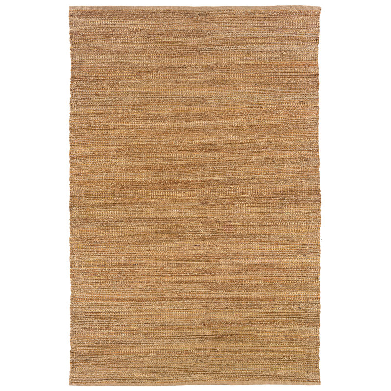 Tapis d'intérieur en jute de fibre naturelle fait à la main avec envers en coton Modern Farmhouse, Brun/brun clair