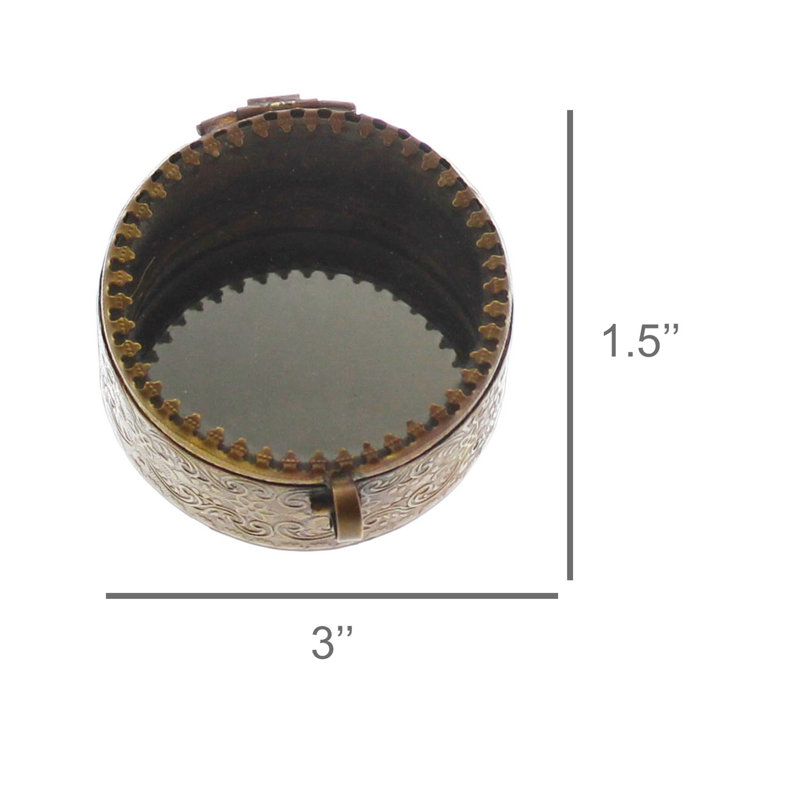 Boîte à bijoux ronde en miroir
