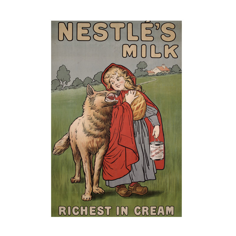 «English School Nestles Milk», art sur toile 1900, H 47 po x l 30 po
