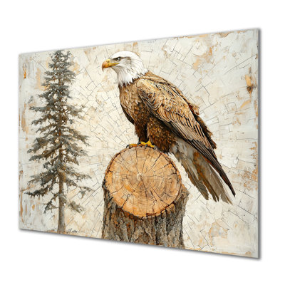 Aigle, esprit du vent dans la forêt - reproduction d'art moderne en métal, aigle, art mural en métal