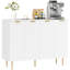 Buffet avec tablettes réglables, blanc