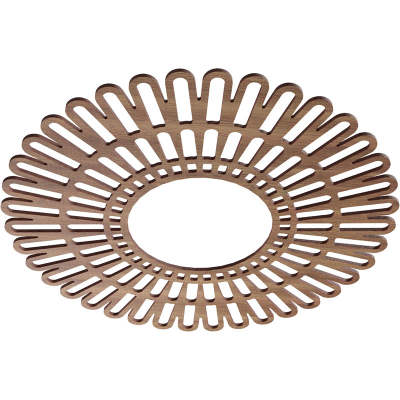 Médaillon de plafond percé en bois de cerise de 34 po x P 12 5/8 po x T 1/4 po, cerise, Noyer, H 24 po x l 24 po x P 0,38 po