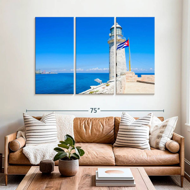 Lilie El Morro Lighthouse, 42" H x 65" W