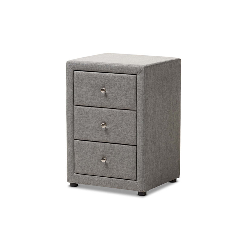 Table de chevet 3 tiroirs Caden Jonesy, Gris