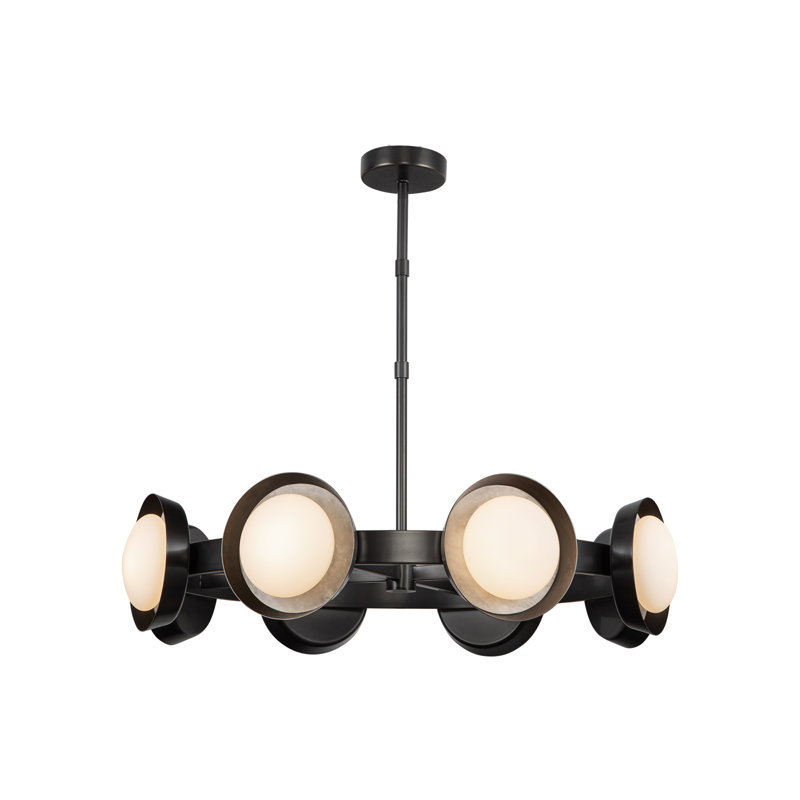 Alonso Urban Bronze 8-Light LED Wagon Wheel Chandelier