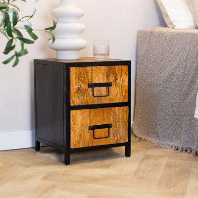 Musa 35cm W Steel Bedside Table