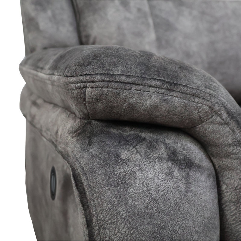 Lannion Upholstered Reclining Loveseat, Power - Push Button, Microfiber/Microsueden 